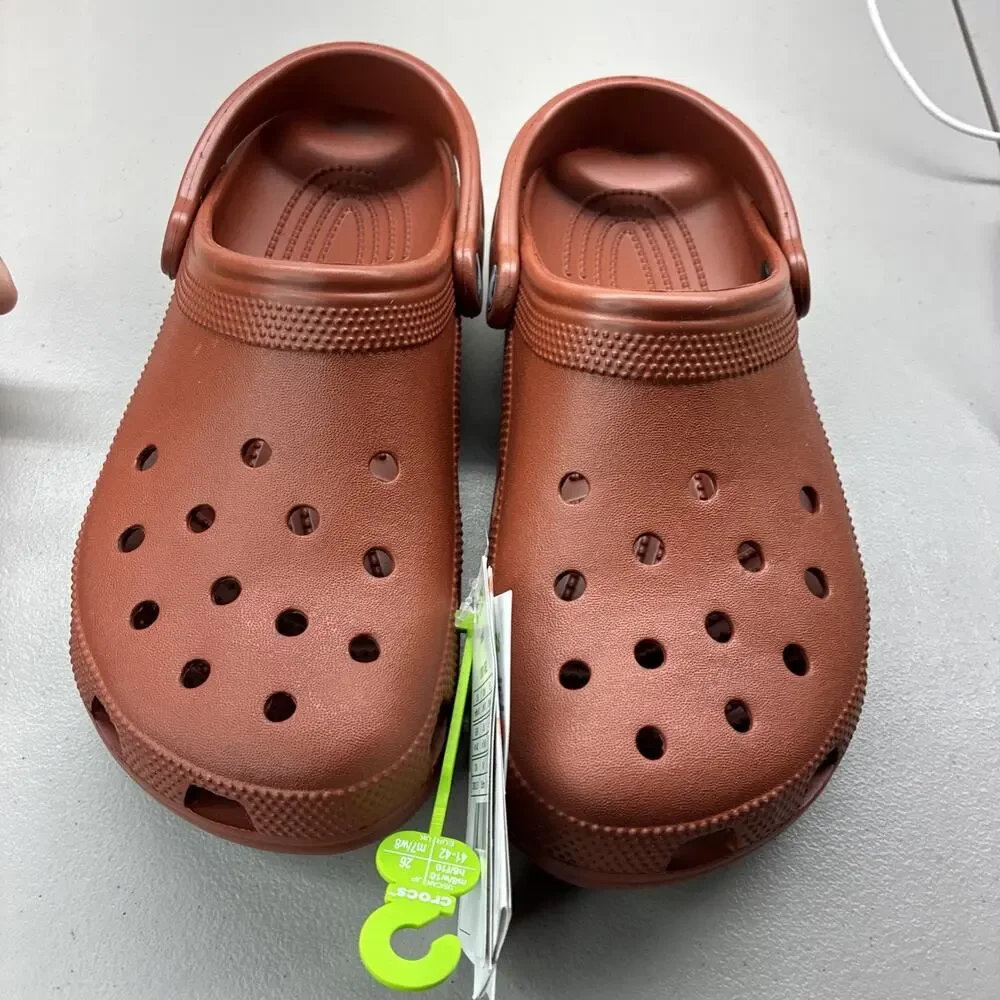 Crocs Men Size 8 Classic Clogs Rust Brown 10001-862 - Brand New!